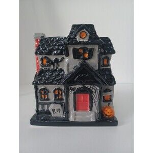 NEW Yankee Candle‎ Spooky Haunted House Halloween Porcelain Candle Holder